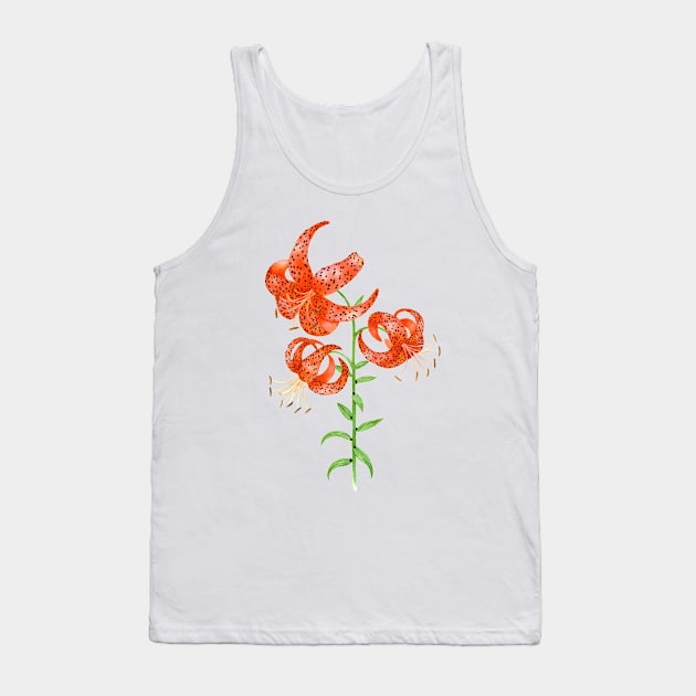 Tiger Lilies (Lilium lancifolium) Tank Top by illucalliart